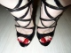 6,25 inch Black Bondage Sandals with red glitter toe nails Click to see coach400’s pic
