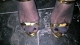 went into the truck stop wash room and sat in a cubicle then put my feet n heels under the partition and look what happened Click to see toejob’s pic