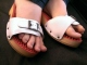 Classic Berkemann noppen clogs worn by a young (23?) girl in Antwerp. Click to see liefvoetje’s pic