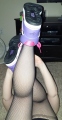 sexy purple/pink nike air prestige III and black fishnets Click to see rocco’s pic
