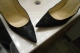 Now the cum is dried and the Loubies have a great cum stain. Click to see shuz2trash’s pic